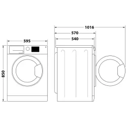 Прально-сушильна машина Whirlpool FFWDB 864349 BV UA, незначне пошкодження ЛКП знизу бокової частини